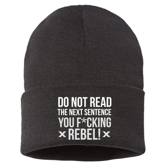 Do Not Read Funny Rebel Sustainable Knit Beanie