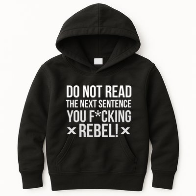 Do Not Read Funny Rebel Kids Hoodie