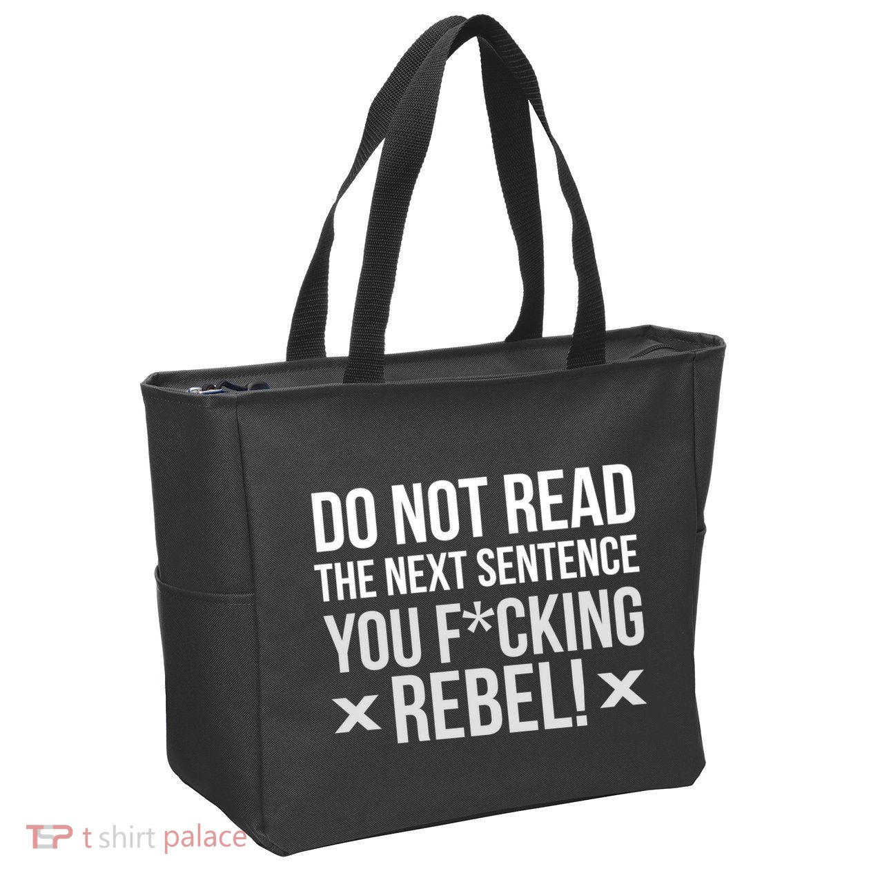 Do Not Read Funny Rebel Zip Tote Bag