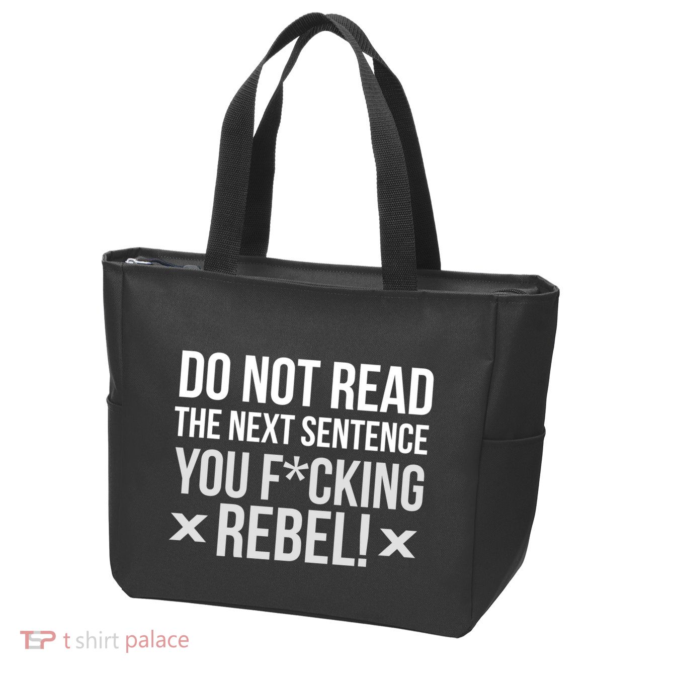 Do Not Read Funny Rebel Zip Tote Bag