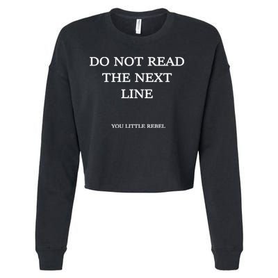 Do Not Read The Next Line You Little Rebel Cropped Pullover Crew