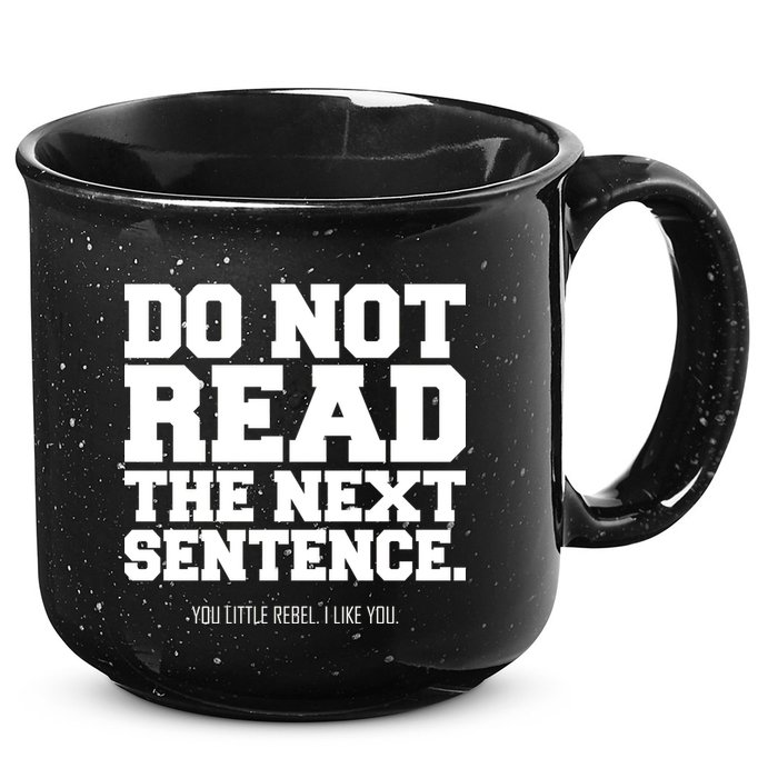 Do Not Read The Next Sentence. You Little Rebel. I Like You. 15oz Campfire Ceramic Mug