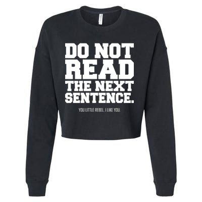 Do Not Read The Next Sentence. You Little Rebel. I Like You. Cropped Pullover Crew