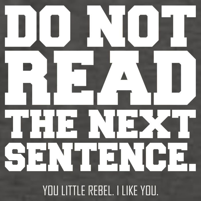 Do Not Read The Next Sentence. You Little Rebel. I Like You. Vector Backpack