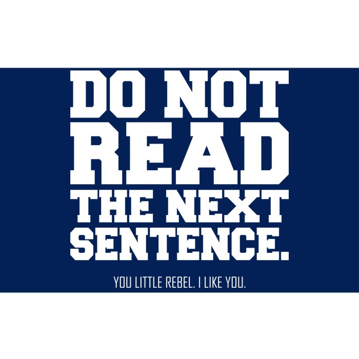 Do Not Read The Next Sentence. You Little Rebel. I Like You. Bumper Sticker