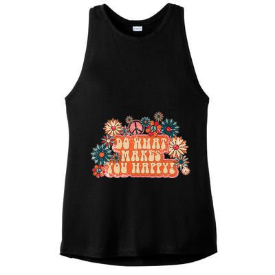 Do What Makes You Happy Retro Ladies PosiCharge Tri-Blend Wicking Tank
