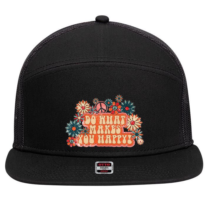 Do What Makes You Happy Retro 7 Panel Mesh Trucker Snapback Hat