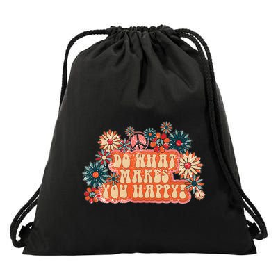 Do What Makes You Happy Retro Drawstring Bag