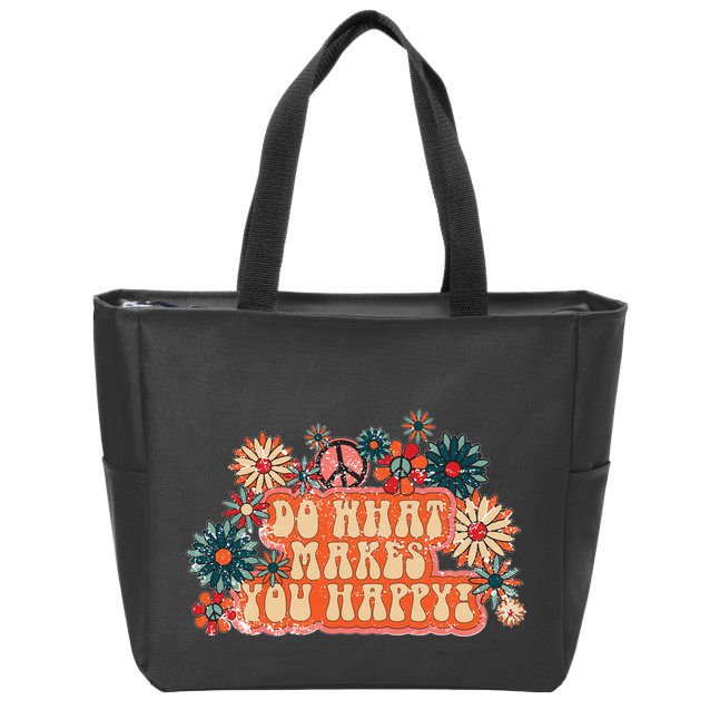 Do What Makes You Happy Retro Zip Tote Bag