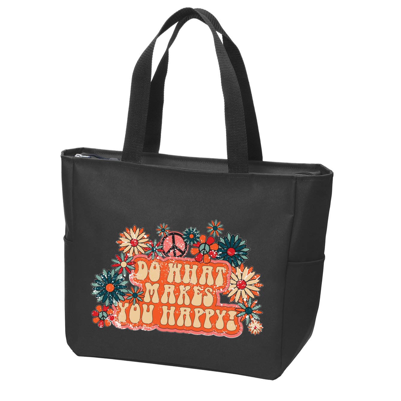 Do What Makes You Happy Retro Zip Tote Bag