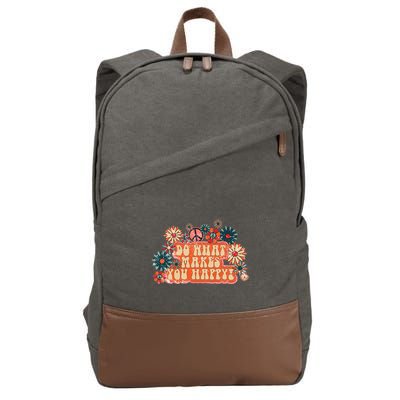 Do What Makes You Happy Retro Cotton Canvas Backpack