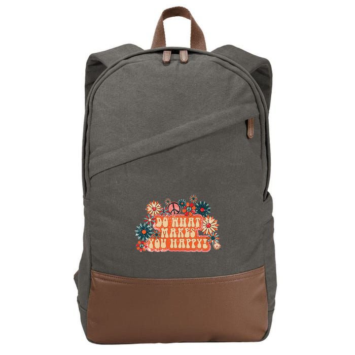 Do What Makes You Happy Retro Cotton Canvas Backpack