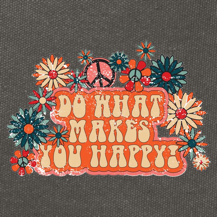 Do What Makes You Happy Retro Cotton Canvas Backpack