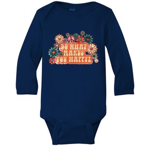 Do What Makes You Happy Retro Baby Long Sleeve Bodysuit