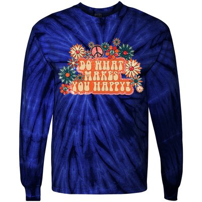 Do What Makes You Happy Retro Tie-Dye Long Sleeve Shirt