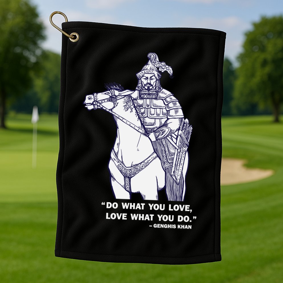 Do What You Want And Love What You Do Genghis Khan Golf Towel
