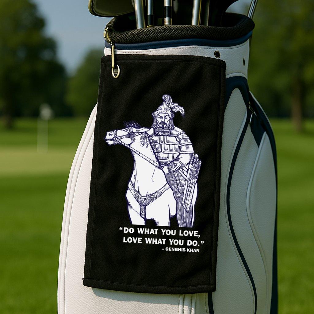 Do What You Want And Love What You Do Genghis Khan Golf Towel