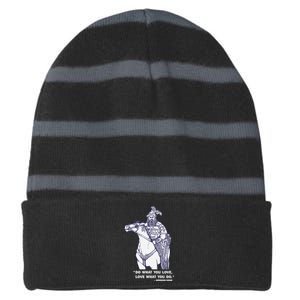 Do What You Want And Love What You Do Genghis Khan Striped Beanie with Solid Band