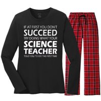 Do What Your Science Teacher Told You Women's Long Sleeve Flannel Pajama Set 