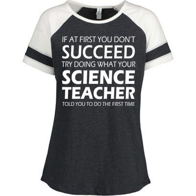 Do What Your Science Teacher Told You Enza Ladies Jersey Colorblock Tee