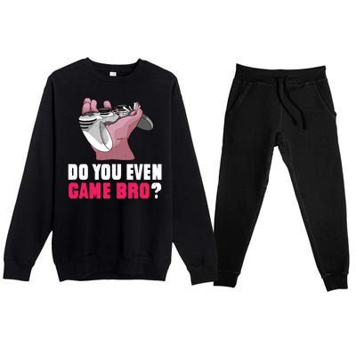 Do You Even Game Bro? Funny Gamer Premium Crewneck Sweatsuit Set