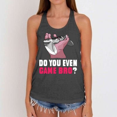 Do You Even Game Bro? Funny Gamer Women's Knotted Racerback Tank