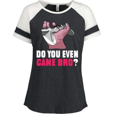 Do You Even Game Bro? Funny Gamer Enza Ladies Jersey Colorblock Tee