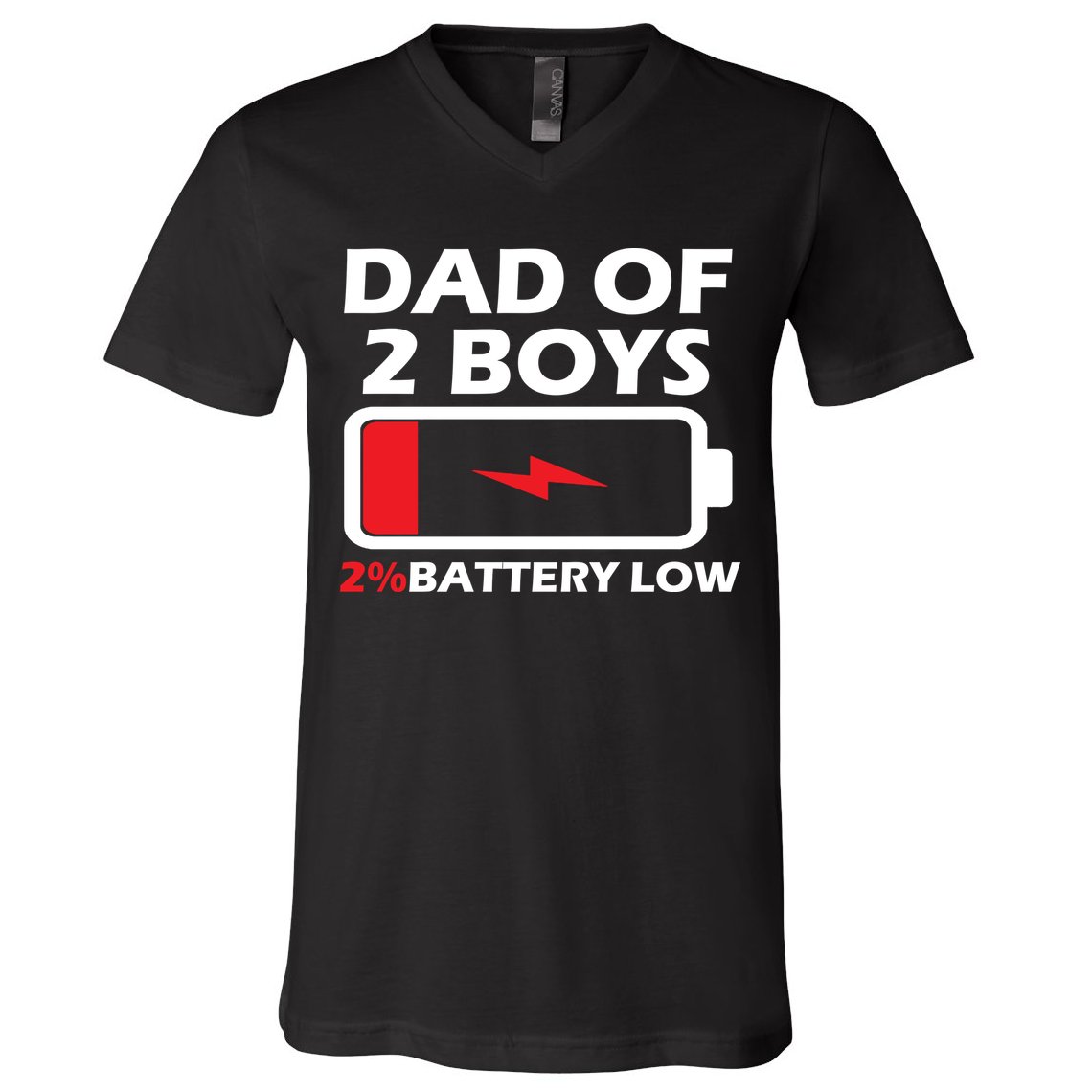 Dad Of 2 Boys Funny Fathers Day Birthday Dady Gift Funny Fathers Day V-Neck T-Shirt