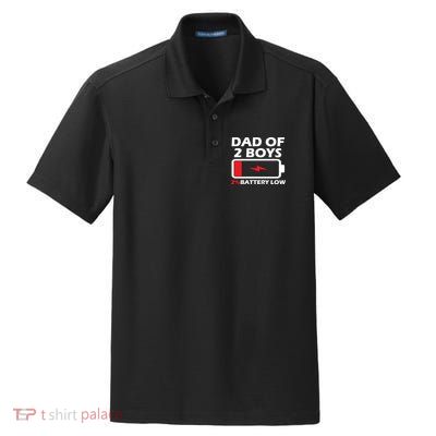 Dad Of 2 Boys Funny Fathers Day Birthday Dady Gift Funny Fathers Day Dry Zone Grid Polo