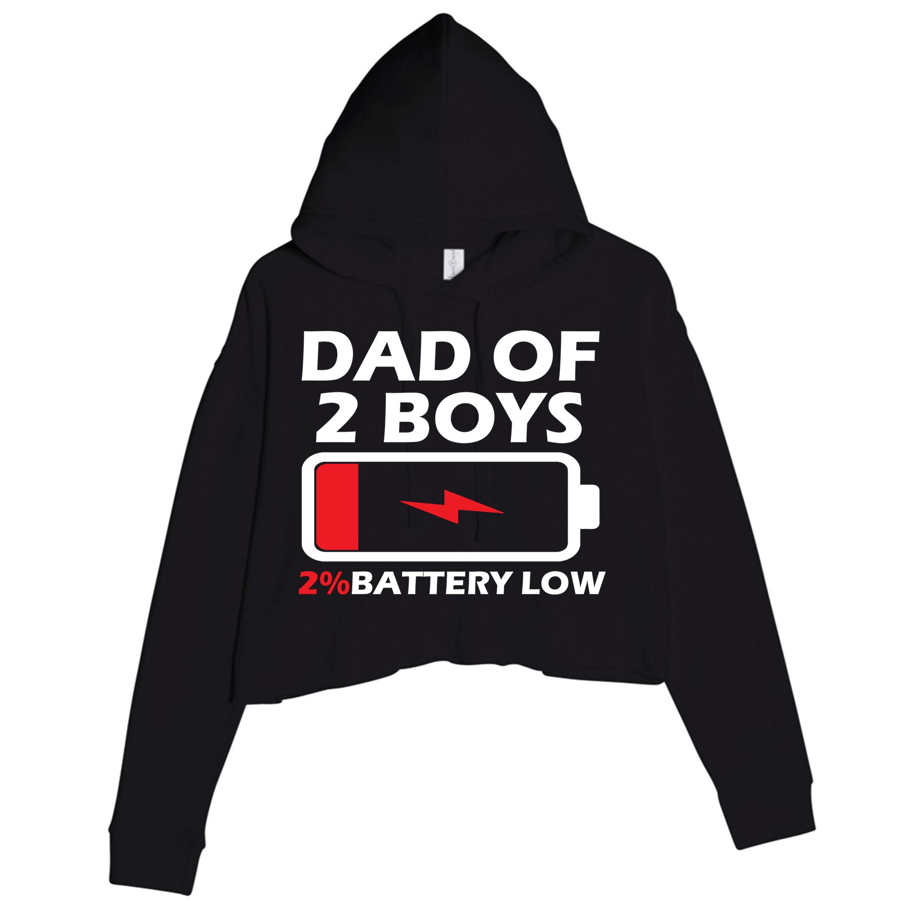 Dad Of 2 Boys Funny Fathers Day Birthday Dady Gift Funny Fathers Day Crop Fleece Hoodie