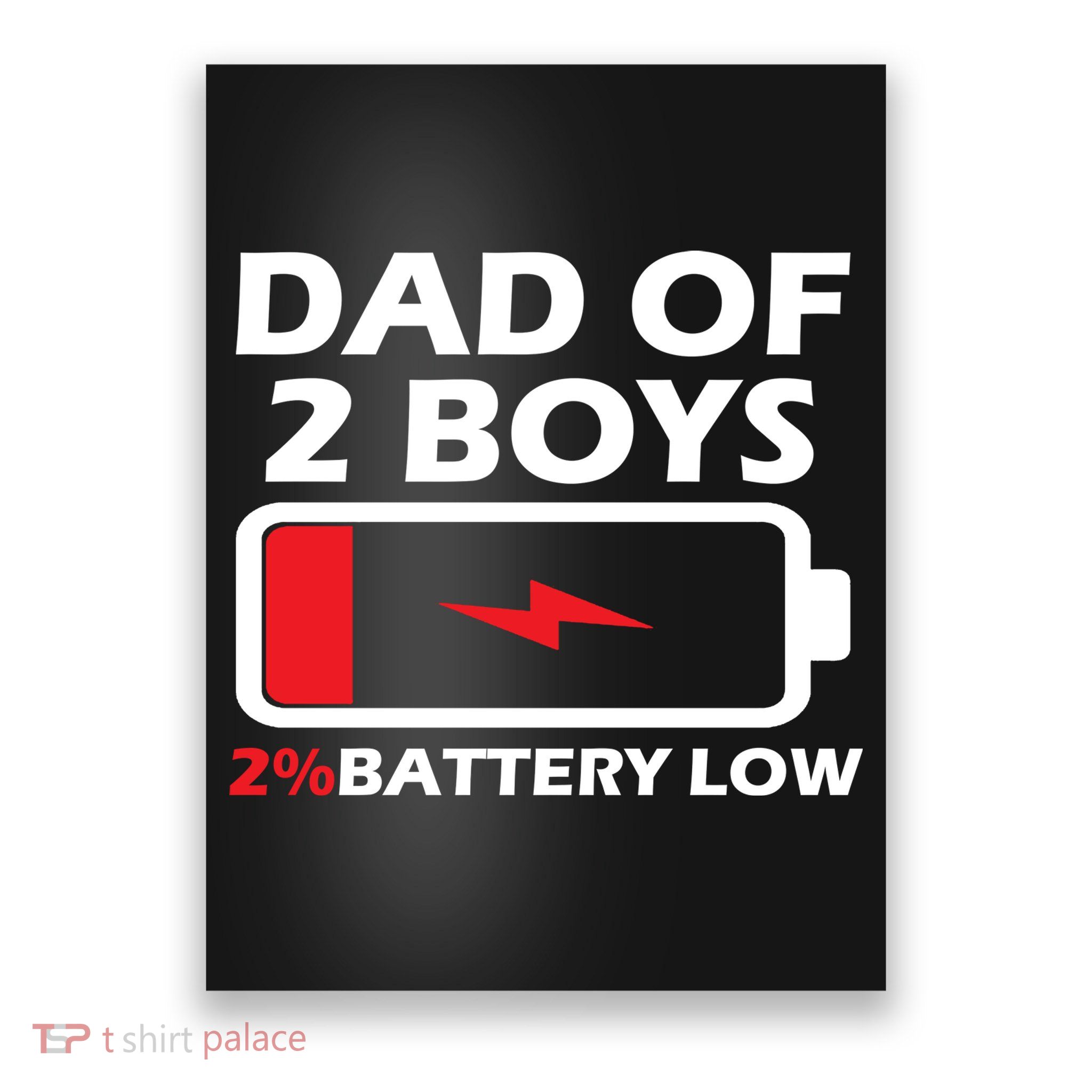 Dad Of 2 Boys Funny Fathers Day Birthday Dady Gift Funny Fathers Day Poster