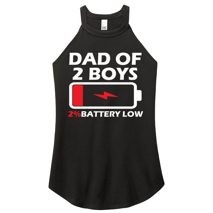 Dad Of 2 Boys Funny Fathers Day Birthday Dady Gift Funny Fathers Day Women's Perfect Tri Rocker Tank