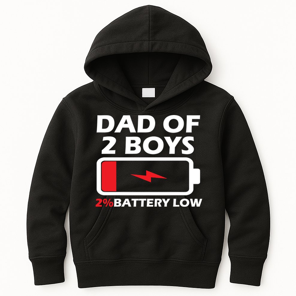 Dad Of 2 Boys Funny Fathers Day Birthday Dady Gift Funny Fathers Day Kids Hoodie