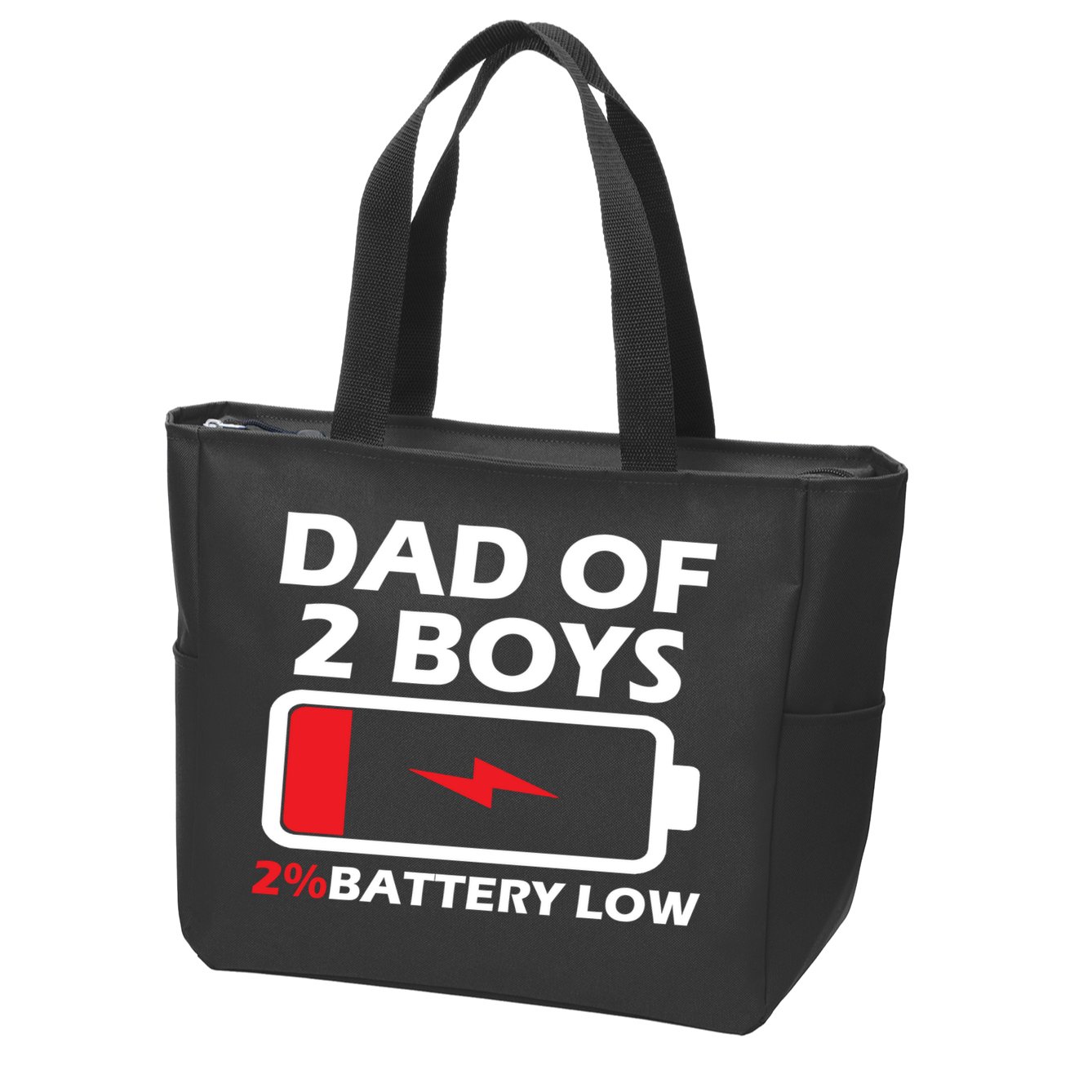Dad Of 2 Boys Funny Fathers Day Birthday Dady Gift Funny Fathers Day Zip Tote Bag