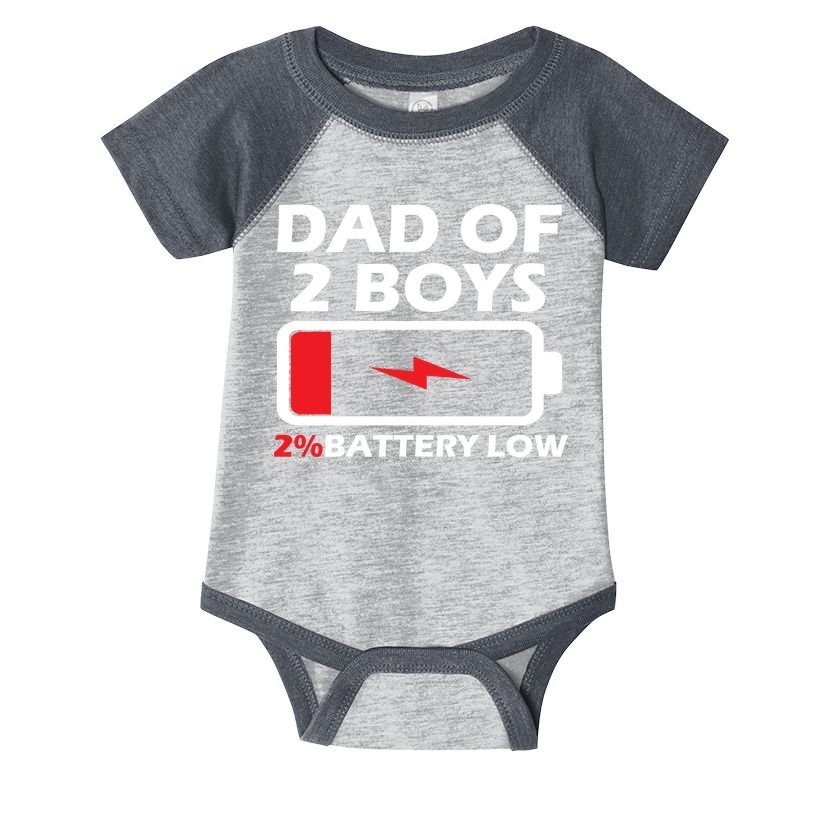 Dad Of 2 Boys Funny Fathers Day Birthday Dady Gift Funny Fathers Day Infant Baby Jersey Bodysuit