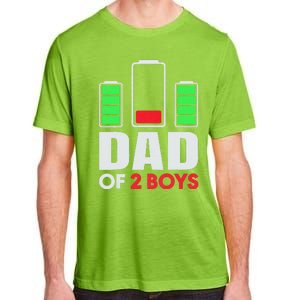 Dad Of 2 Low Battery Son Dad Fathers Day Birthday Adult ChromaSoft Performance T-Shirt