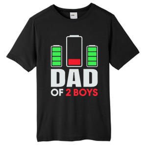 Dad Of 2 Low Battery Son Dad Fathers Day Birthday Tall Fusion ChromaSoft Performance T-Shirt