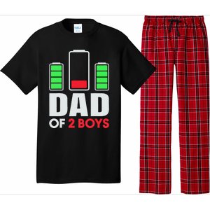 Dad Of 2 Low Battery Son Dad Fathers Day Birthday Pajama Set