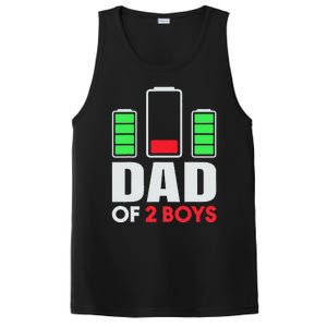 Dad Of 2 Low Battery Son Dad Fathers Day Birthday PosiCharge Competitor Tank