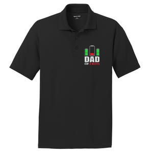 Dad Of 2 Low Battery Son Dad Fathers Day Birthday PosiCharge RacerMesh Polo