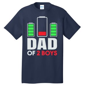 Dad Of 2 Low Battery Son Dad Fathers Day Birthday Tall T-Shirt