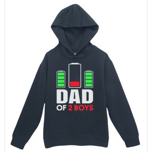 Dad Of 2 Low Battery Son Dad Fathers Day Birthday Urban Pullover Hoodie