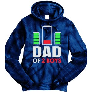 Dad Of 2 Low Battery Son Dad Fathers Day Birthday Tie Dye Hoodie