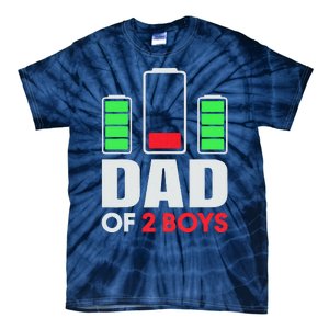 Dad Of 2 Low Battery Son Dad Fathers Day Birthday Tie-Dye T-Shirt