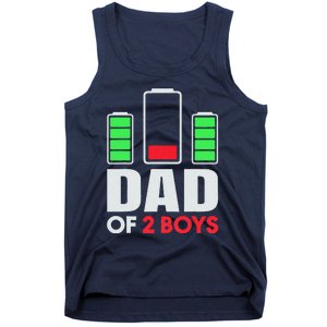 Dad Of 2 Low Battery Son Dad Fathers Day Birthday Tank Top