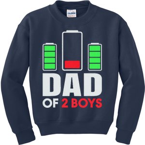 Dad Of 2 Low Battery Son Dad Fathers Day Birthday Kids Sweatshirt