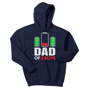 Dad Of 2 Low Battery Son Dad Fathers Day Birthday Kids Hoodie