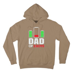 Dad Of 2 Low Battery Son Dad Fathers Day Birthday Hoodie