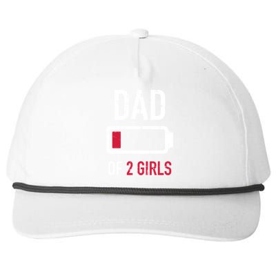 Dad Of 2 Two Low Battery Gift For FatherS Day Gift Snapback Five-Panel Rope Hat