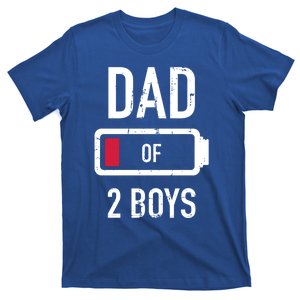 Dad Of 2 Two Low Battery Gift For Father's Day Gift T-Shirt